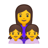 Family: Woman, Girl, Girl Emoji, Google style