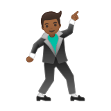 Man Dancing Emoji with Medium-Dark Skin Tone, Google style