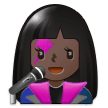 Woman Singer Emoji with Dark Skin Tone, Samsung style