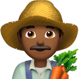Man Farmer Emoji with Medium-Dark Skin Tone, Apple style
