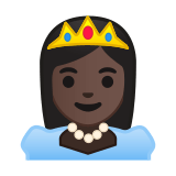 Princess Emoji with Dark Skin Tone, Google style
