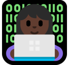 Woman Technologist Emoji with Dark Skin Tone, Microsoft style