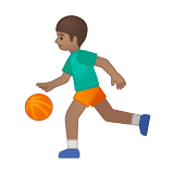 Man Bouncing Ball Emoji with Medium Skin Tone, Google style