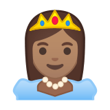 Princess Emoji with Medium Skin Tone, Google style