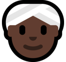 Woman Wearing Turban Emoji with Dark Skin Tone, Microsoft style