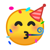Partying Face Emoji, Google style