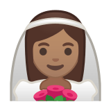 Bride with Veil Emoji with Medium Skin Tone, Google style