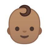 Baby Emoji with Medium Skin Tone, Google style