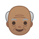 Old Man Emoji with Medium Skin Tone, Google style