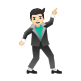 Man Dancing Emoji with Light Skin Tone, Google style