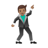 Man Dancing Emoji with Medium Skin Tone, Google style