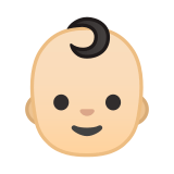 Baby Emoji with Light Skin Tone, Google style