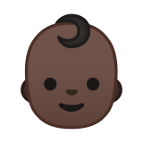 Baby Emoji with Dark Skin Tone, Google style
