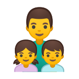 Family: Man, Girl, Boy Emoji, Google style