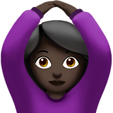 Woman Gesturing Ok Emoji with Dark Skin Tone, Apple style
