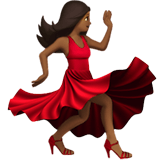 Woman Dancing Emoji with Medium-Dark Skin Tone, Apple style