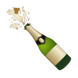 Bottle with Popping Cork Emoji, Google style