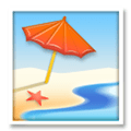 Beach with Umbrella Emoji, LG style
