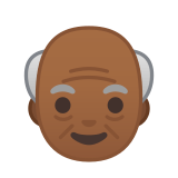 Old Man Emoji with Medium-Dark Skin Tone, Google style