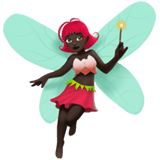 Woman Fairy Emoji with Dark Skin Tone, Apple style