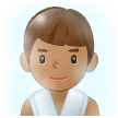 Man in Steamy Room Emoji with Medium Skin Tone, Samsung style