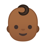 Baby Emoji with Medium-Dark Skin Tone, Google style