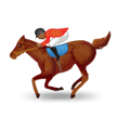 Horse Racing Emoji with Medium-Dark Skin Tone, Samsung style