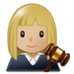 Woman Judge Emoji with Medium-Light Skin Tone, Samsung style