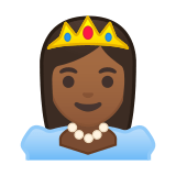 Princess Emoji with Medium-Dark Skin Tone, Google style