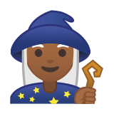 Mage Emoji with Medium-Dark Skin Tone, Google style