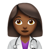 Woman Health Worker Emoji with Medium-Dark Skin Tone, Apple style
