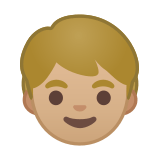 Child Emoji with Medium-Light Skin Tone, Google style