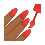 Nail Polish Emoji with Medium-Dark Skin Tone, Google style