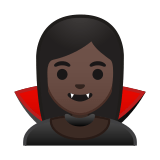Vampire Emoji with Dark Skin Tone, Google style