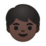 Child Emoji with Dark Skin Tone, Google style
