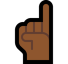 Index Pointing Up Emoji with Medium-Dark Skin Tone, Microsoft style