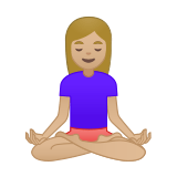 Person in Lotus Position Emoji with Medium-Light Skin Tone, Google style
