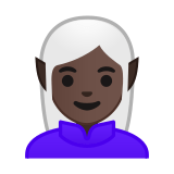 Elf Emoji with Dark Skin Tone, Google style