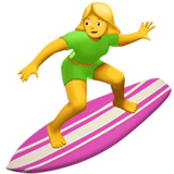 Woman Surfing Emoji, Apple style