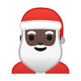 Santa Claus Emoji with Dark Skin Tone, Google style