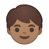Child Emoji with Medium Skin Tone, Google style