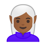 Elf Emoji with Medium-Dark Skin Tone, Google style