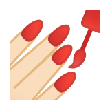 Nail Polish Emoji with Light Skin Tone, Google style