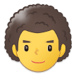 Man: Curly Hair Emoji, Samsung style