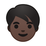 Person Emoji with Dark Skin Tone, Google style
