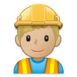 Construction Worker Emoji with Medium-Light Skin Tone, Samsung style