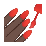Nail Polish Emoji with Dark Skin Tone, Google style