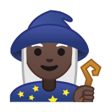 Mage Emoji with Dark Skin Tone, Google style