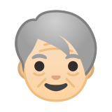 Older Person Emoji with Light Skin Tone, Google style