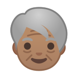 Older Person Emoji with Medium Skin Tone, Google style